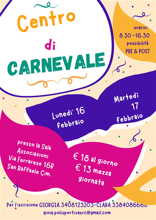 Centro di Carnevale - 16 e 17 febbraio 2026