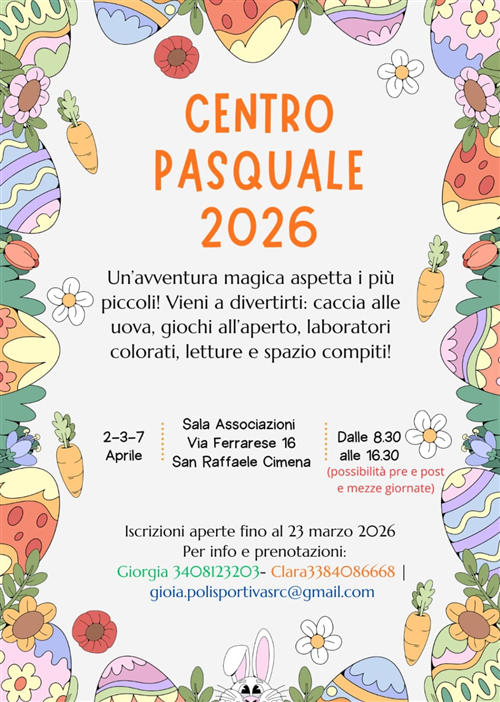 Centro Pasquale - 2 - 3 e 7 aprile 2026