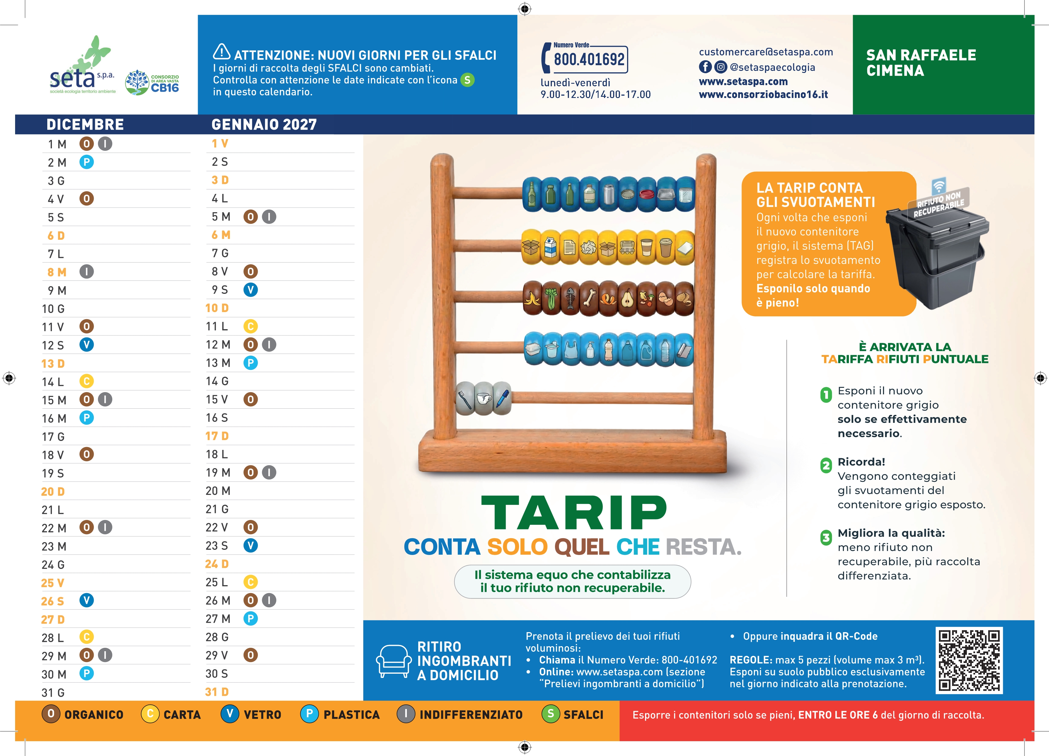 Eco Calendario dal 1° luglio al 31 gennaio 2027