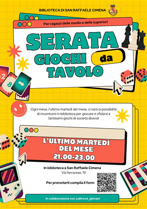 Serata giochi da tavolo per ragazzi delle medie e delle superiori